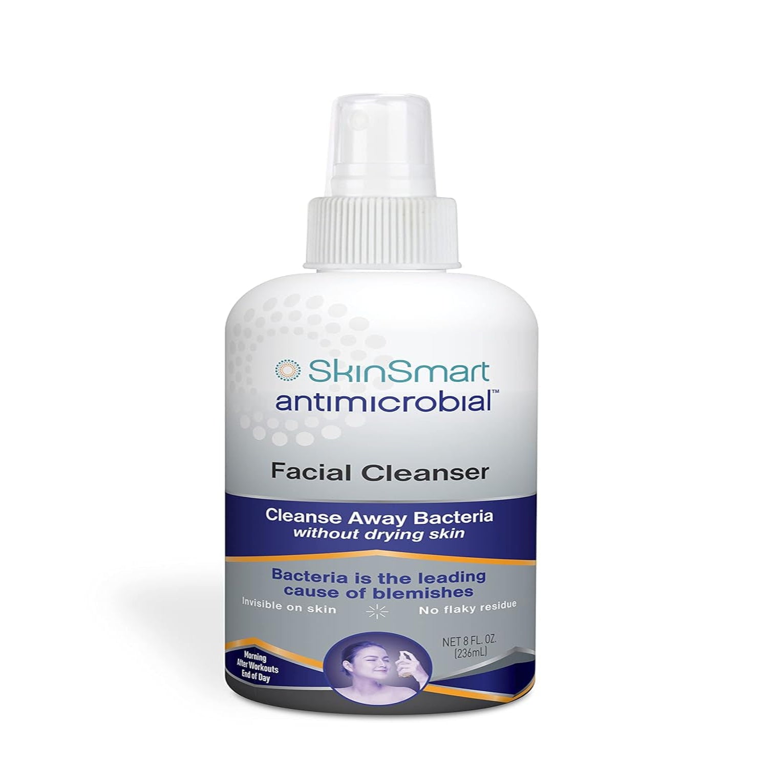 Facial Cleanser for Breakouts & Blemishes; Hypochlorous Acid Formula Targets Bacteria to Reduce Skin Irritation and Flush Pores Clean, 8 Oz Spray, All Ages & All Skin Types
