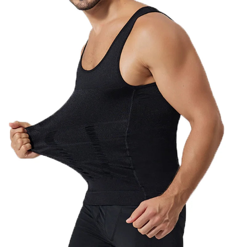 Mens Slimming Body Shaper Chest Compression Shirts Tummy Control Shapewear Abdomen Belly Trimmer Vest Gym Waist Trainer Corset